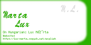 marta lux business card